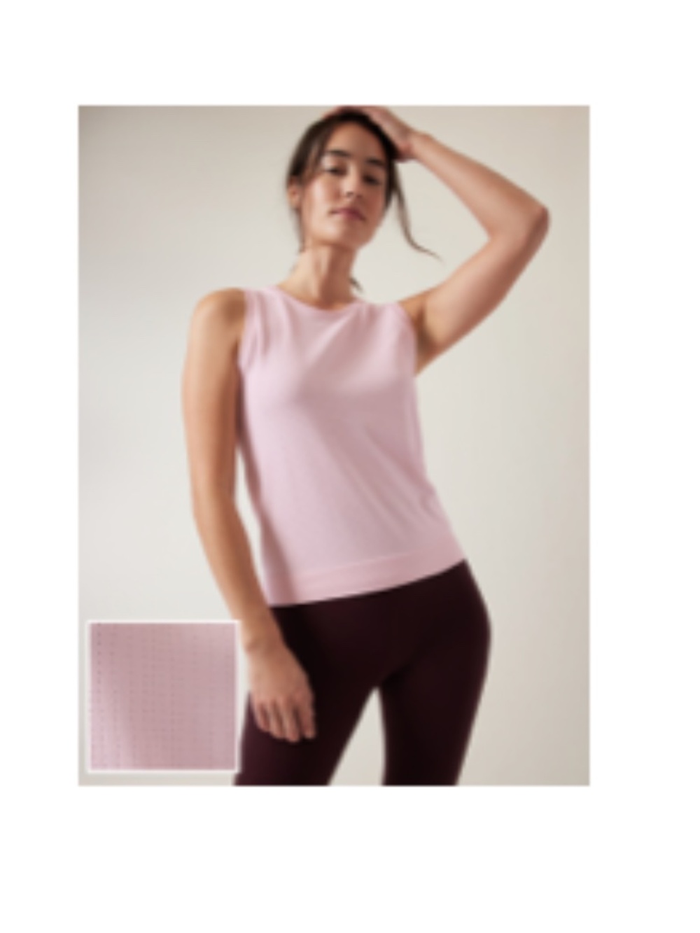 LIKE NEW! Athleta Pale Pink In Motion Seamless Performance Tank Top Small